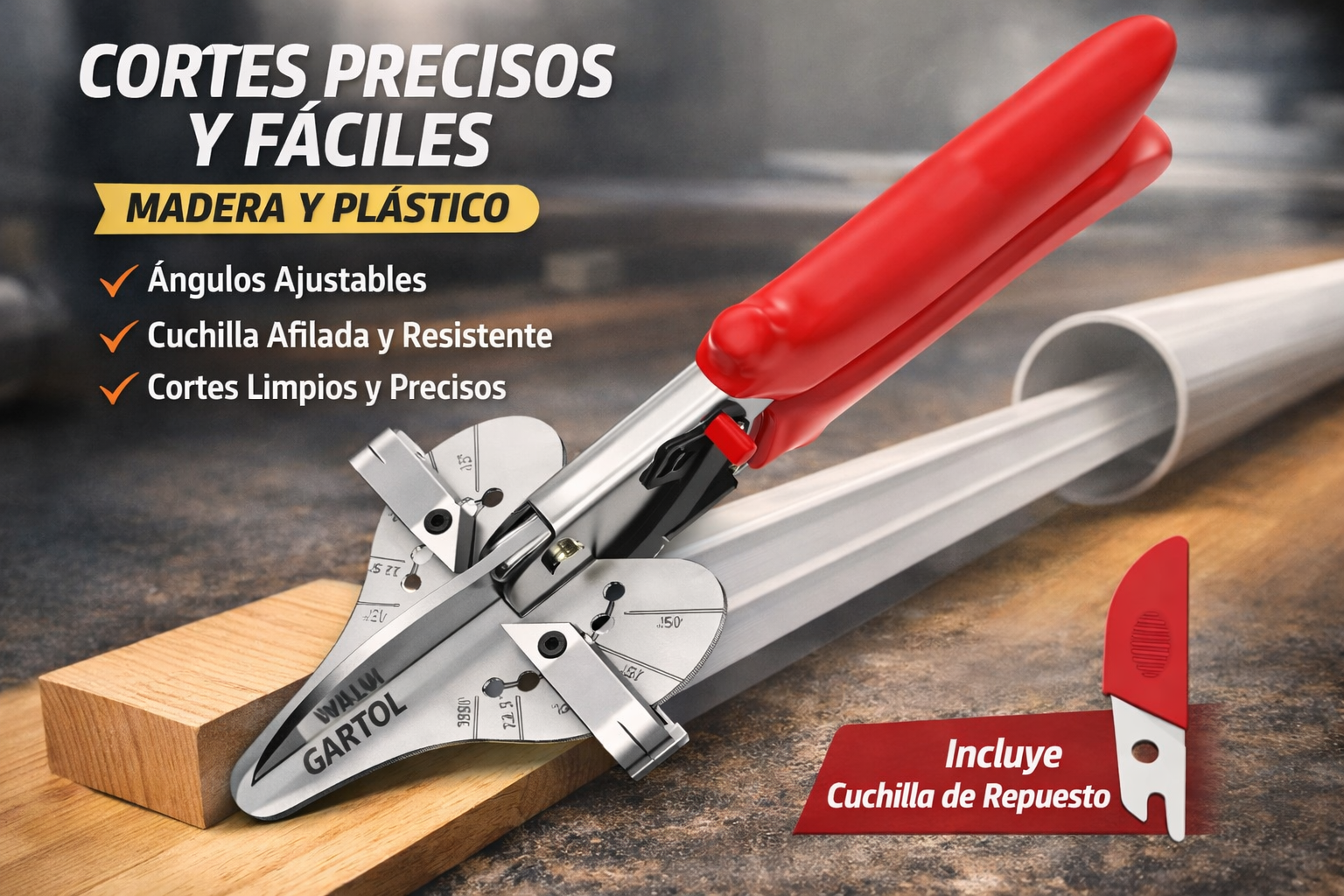 Tijera Multiángulo de Corte Pro Precisión Ajustable – Cortes Perfectos 45° a 90°