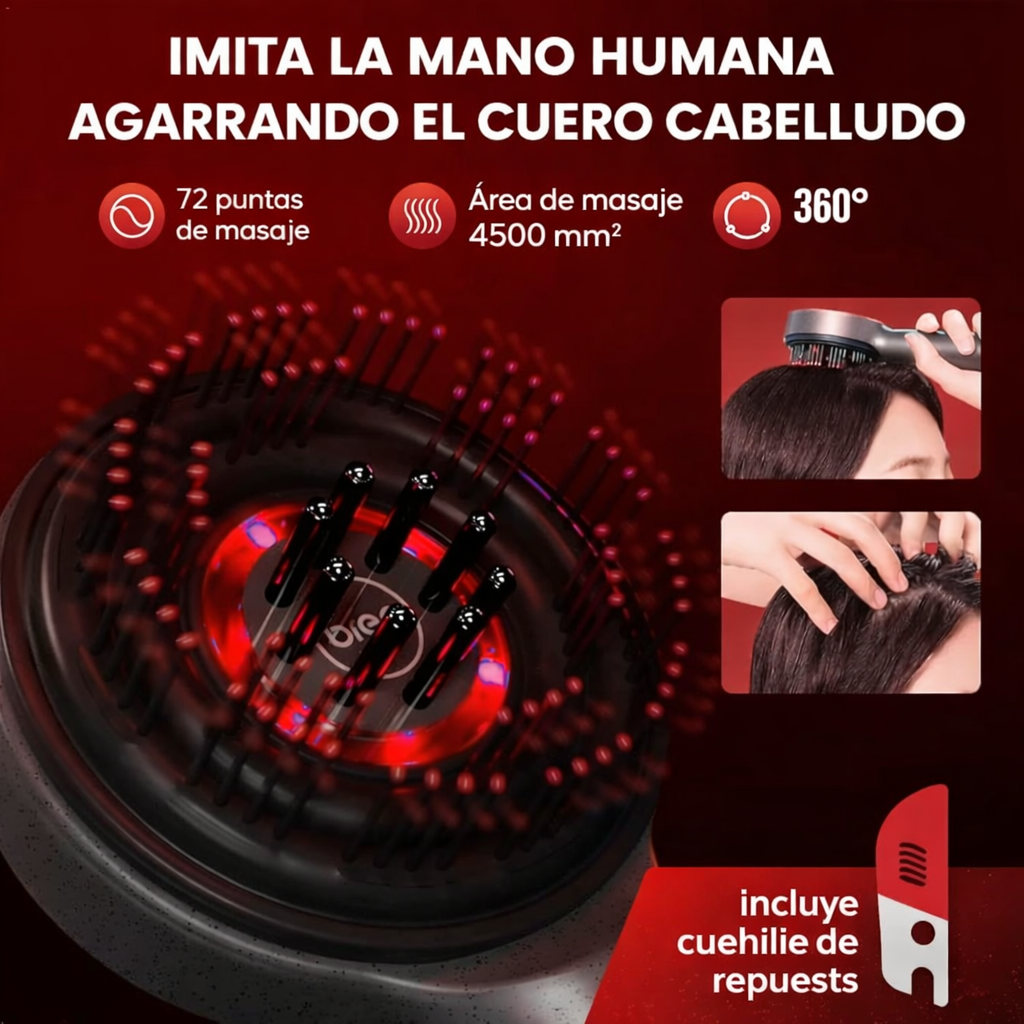 Cepillo Eléctrico Capilar – Masaje Relajante y Desenredo Sin Dolor