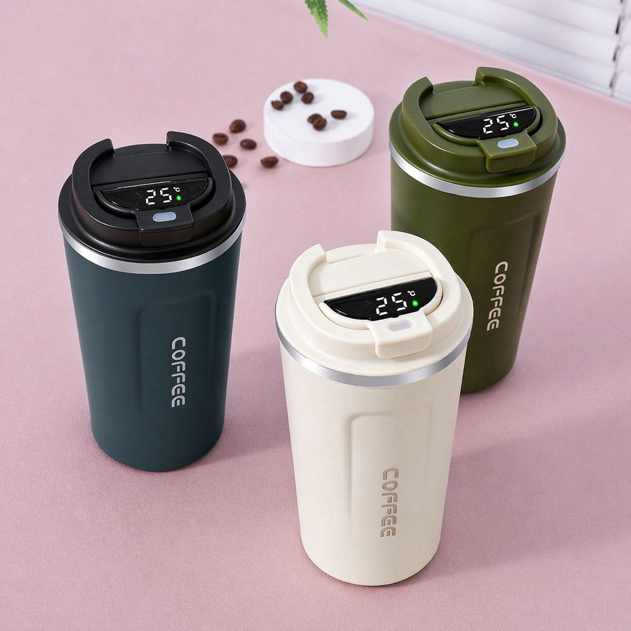 Vaso Térmico Inteligente con Display de Temperatura LED